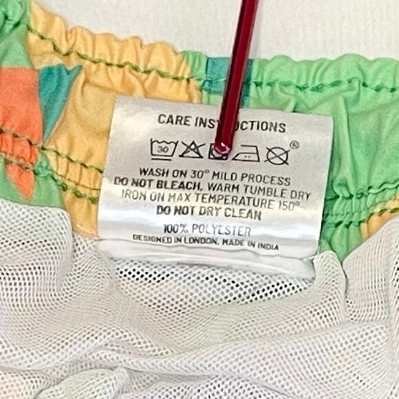 Boardies Swim Trunks Men's M Bright Green Tropical Geometric Print, Beach, Pool - Picture 5 of 11